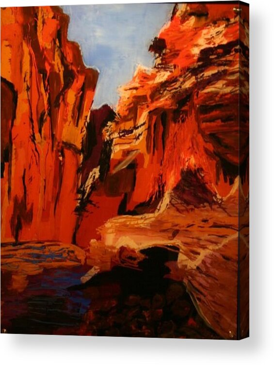 Utah Acrylic Print featuring the painting Hidden Canyon by Marilyn Quigley