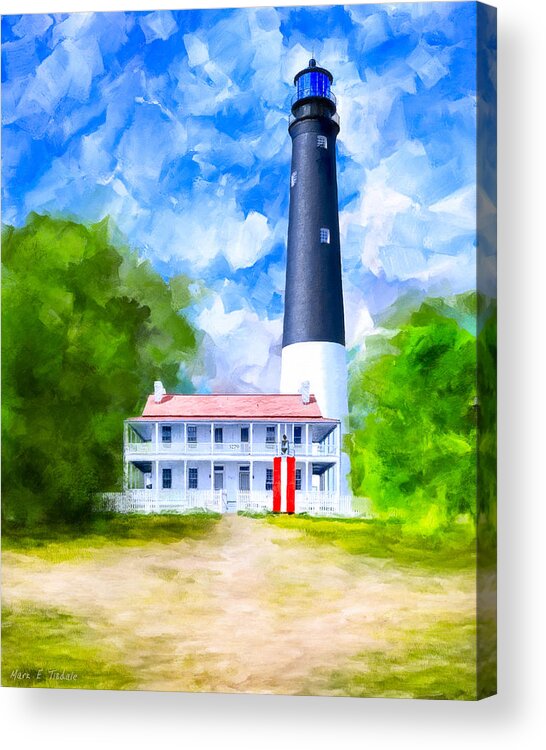 Pensacola Acrylic Print featuring the mixed media Historic Pensacola Light by Mark Tisdale