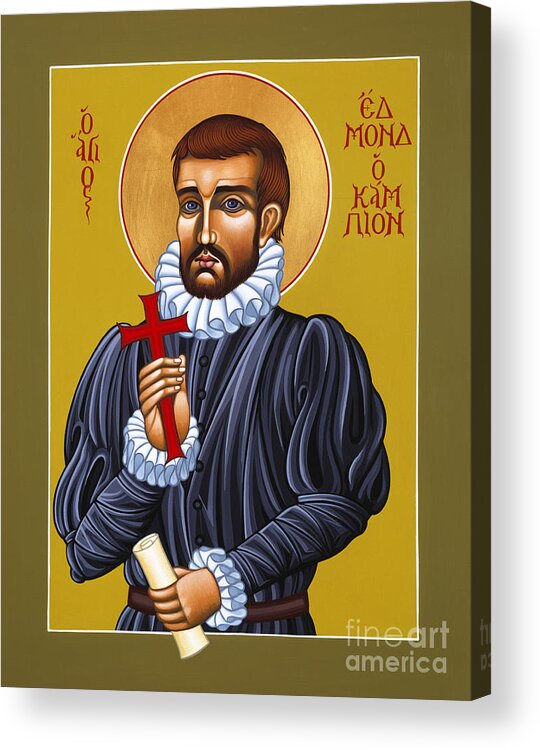 Holy Martyr Acrylic Print featuring the painting Holy Martyr St Edmund Campion 103 by William Hart McNichols