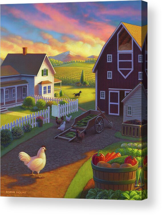 Farm Scene Acrylic Print featuring the painting Home on the Farm by Robin Moline