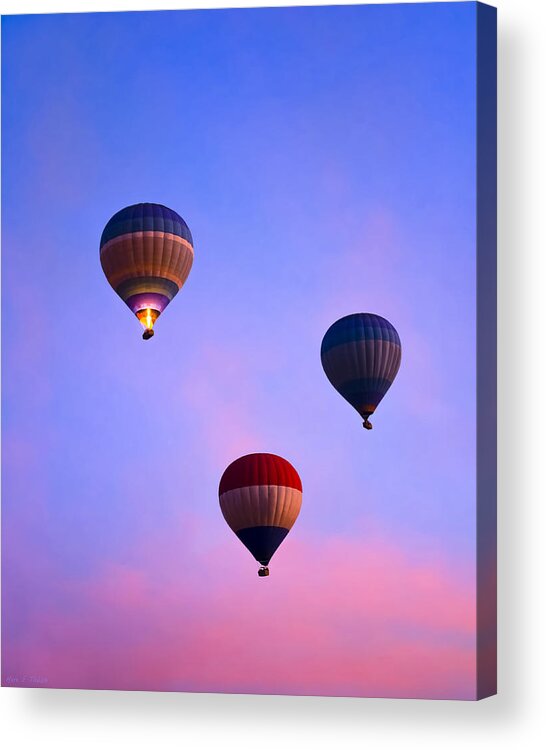 Hot Acrylic Print featuring the photograph Hot Air Balloons at Dawn by Mark E Tisdale