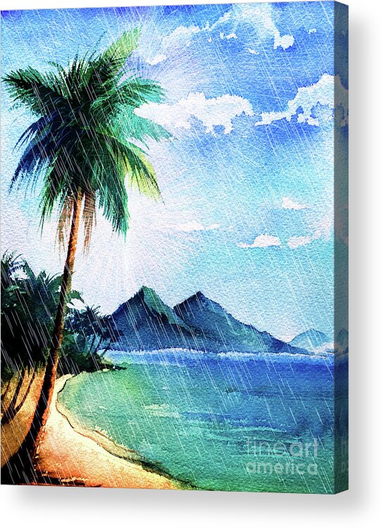Palm Acrylic Print featuring the digital art Hurricane Season by Digital Art Cafe