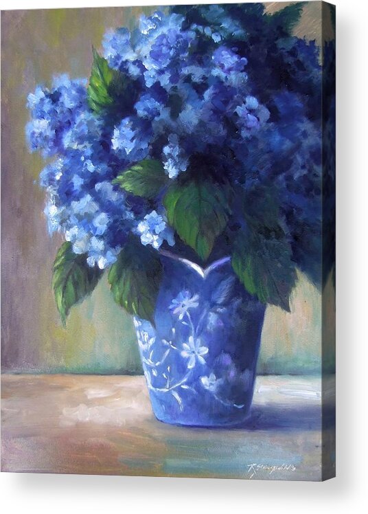 Flowers Acrylic Print featuring the painting Hydrangea Study by Ruth Stromswold