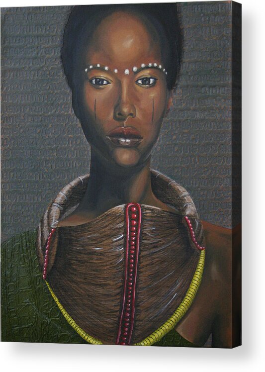 African Acrylic Print featuring the painting I am as I am by Edmund Royster