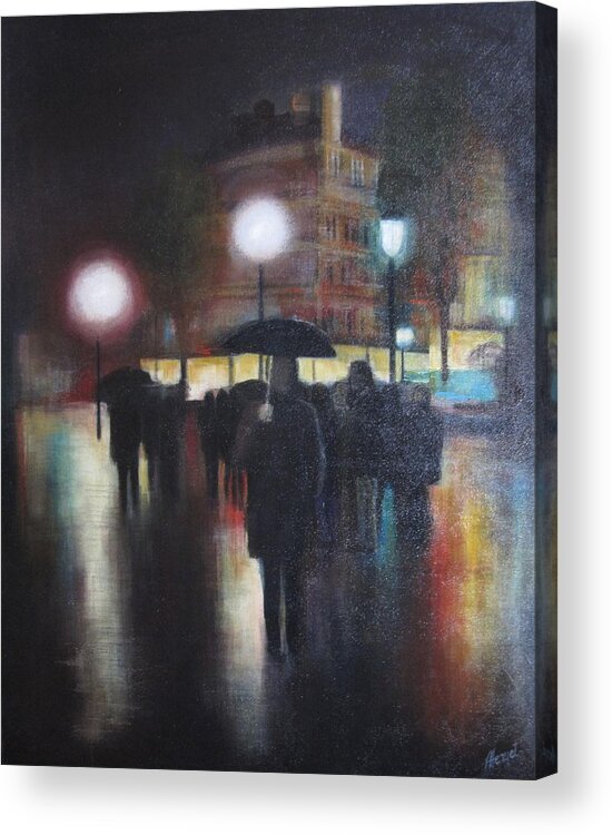 Paris Acrylic Print featuring the painting I will wait for you forever by Victoria Heryet