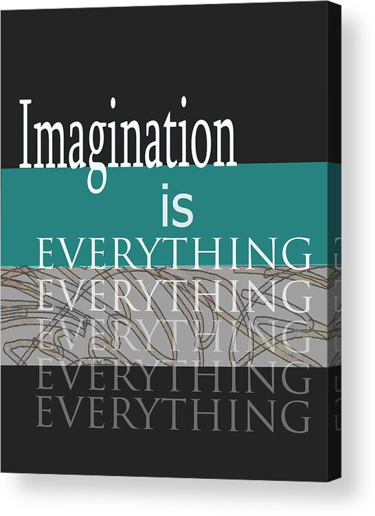 Typography Acrylic Print featuring the digital art Imagination by Ann Powell