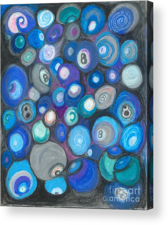 Abstract Art Acrylic Print featuring the painting In Front of the 8 Ball by Ania M Milo