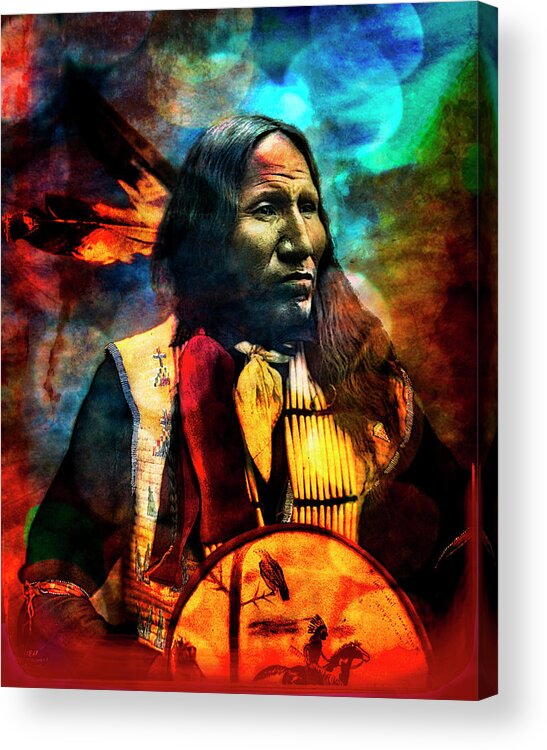 American Acrylic Print featuring the digital art Indian Nation by Debra and Dave Vanderlaan