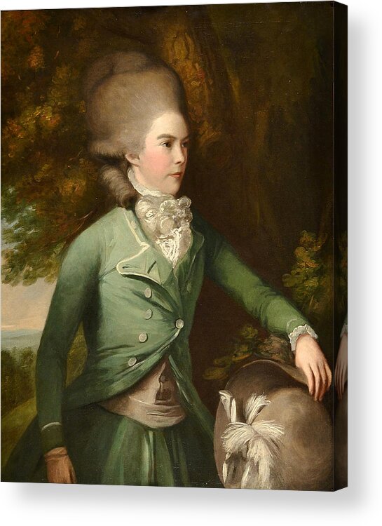 Daniel Gardner Acrylic Print featuring the painting Jane Duchess of Gordon in Green riding Dress by Daniel Gardner