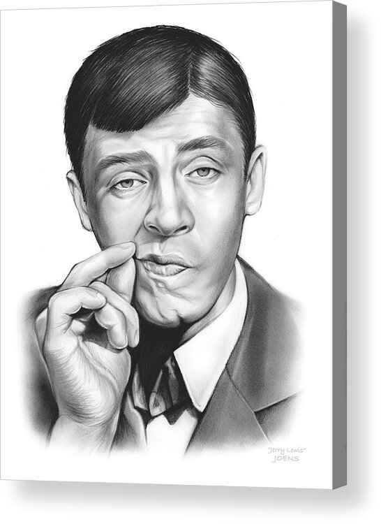 Jerry Lewis Acrylic Print featuring the drawing Jerry Lewis by Greg Joens