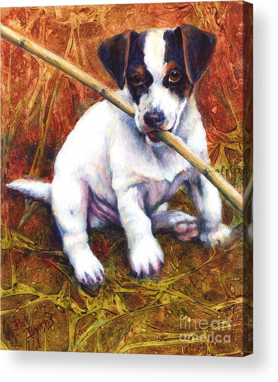 Dog Acrylic Print featuring the painting Jesse James by Pat Burns