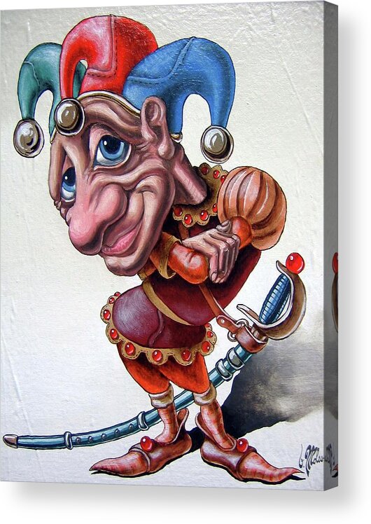 Jester Acrylic Print featuring the painting Jester by Victor Molev