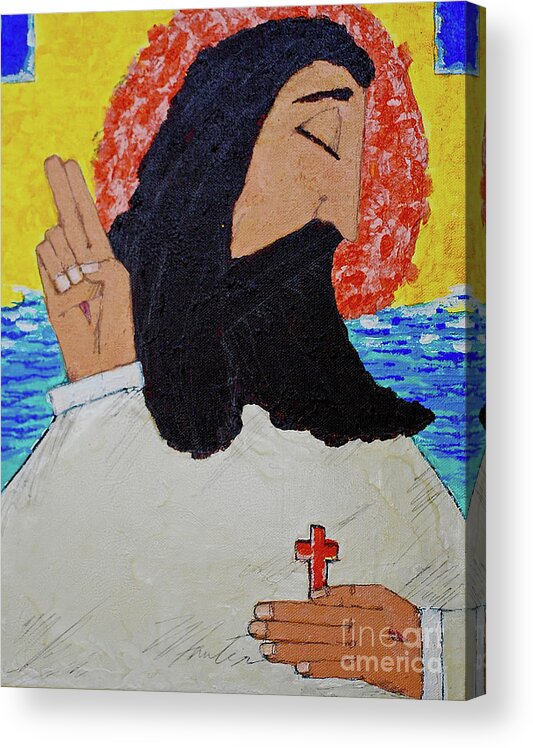 Jesus Acrylic Print featuring the painting Jesus by Art Mantia
