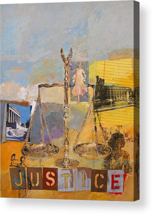 Abstract Painting Acrylic Print featuring the painting Justice by Cliff Spohn