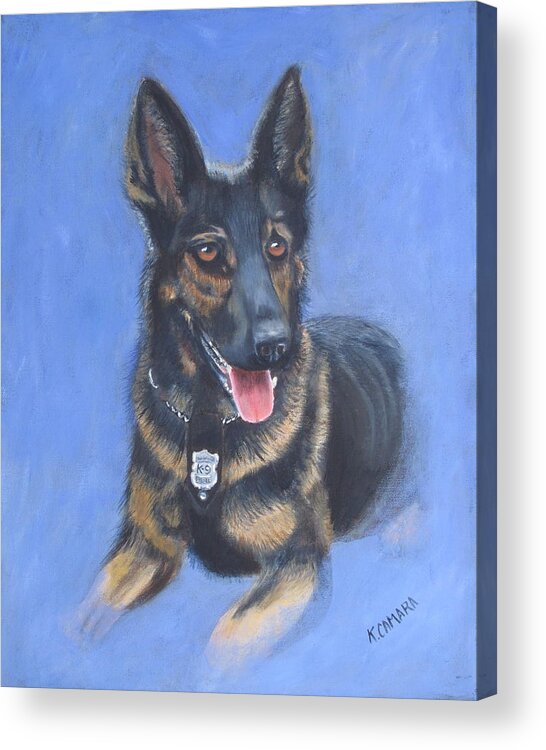Pets Acrylic Print featuring the painting K-9 Moses by Kathie Camara