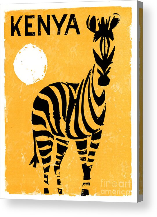 Vintage Acrylic Print featuring the painting Kenya Africa Vintage Travel Poster Restored by Vintage Treasure