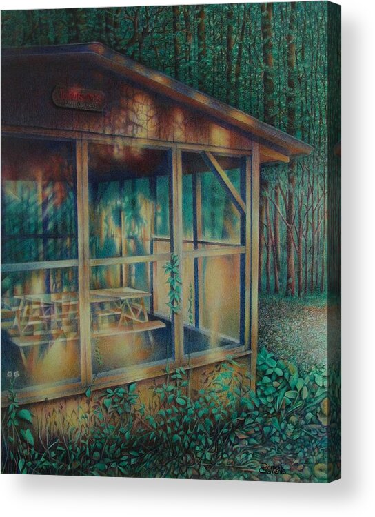 Labor Day Acrylic Print featuring the drawing Labor Day Lights by Pamela Clements