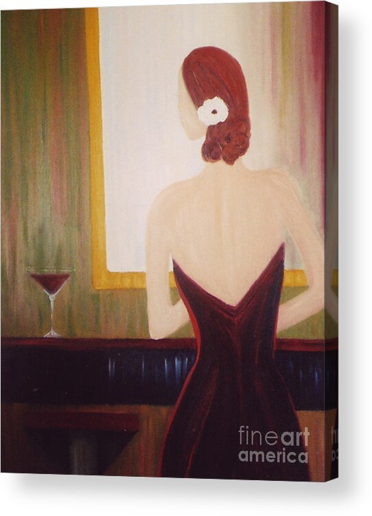 Martini Acrylic Print featuring the painting Lady Sadie by Artist Linda Marie