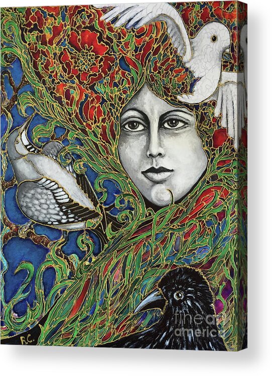 Art Nouveau Acrylic Print featuring the painting Ladybird by Rae Chichilnitsky