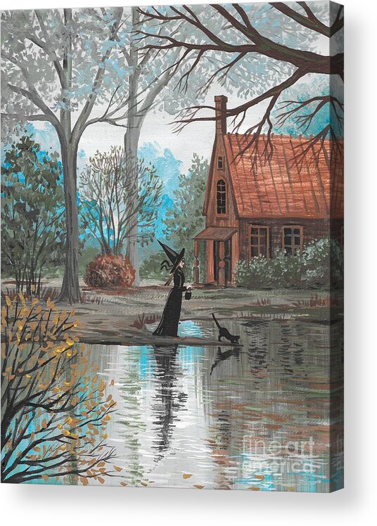 Print Acrylic Print featuring the painting Lake Bewitched by Margaryta Yermolayeva