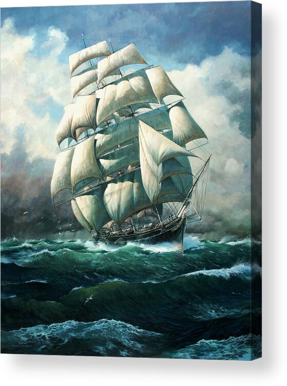 Marine Art Acrylic Print featuring the painting 'Land Ho' Cutty Sark by Colin Parker