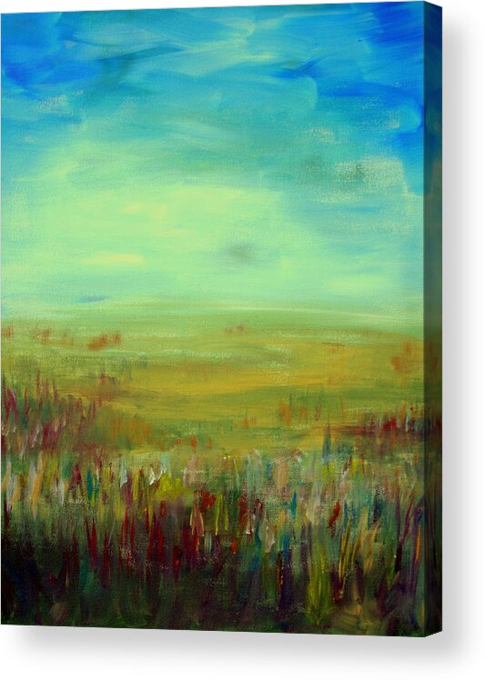 Landscape Abstract Acrylic Print featuring the painting Landscape Abstract by Julie Lueders 