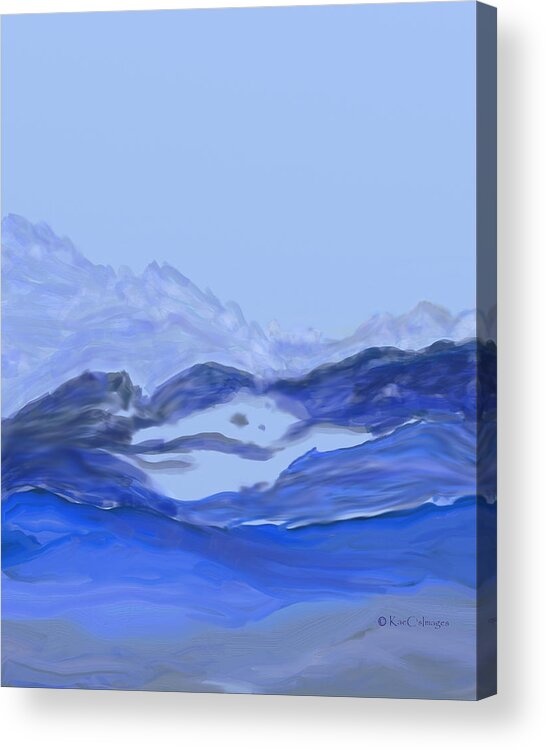 Digital Art Acrylic Print featuring the digital art Landscape in Blues by Kae Cheatham