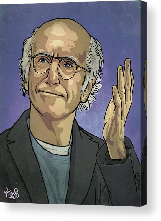 Larry David Acrylic Print featuring the drawing Larry David by Miggs The Artist