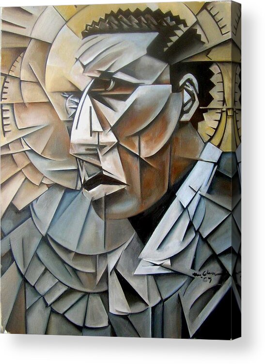 Jazz Saxophonist John Coltrane Cubism Acrylic Print featuring the painting Late Trane by Martel Chapman