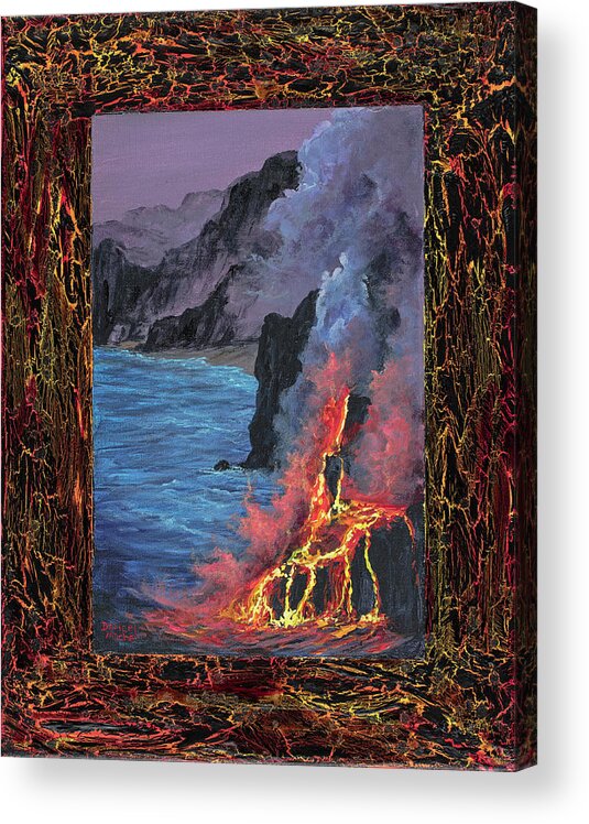 Eruption Acrylic Print featuring the painting Lava Flow by Darice Machel McGuire