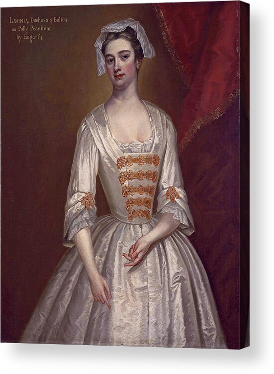 Charles Jervas Acrylic Print featuring the painting Lavinia Fenton later Duchess of Bolton as Polly Peachum in John Gay's The Beggar's Opera by Charles Jervas