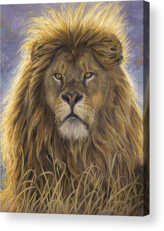 Lion Acrylic Print featuring the painting Leo by Lucie Bilodeau