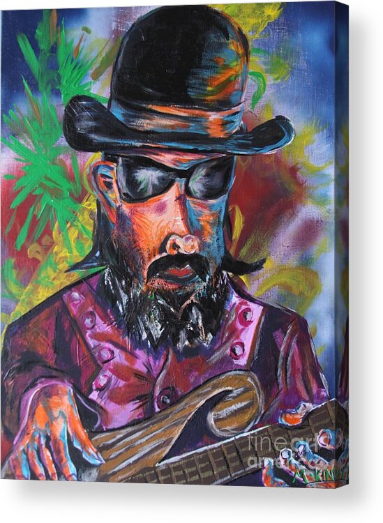 Les Claypool Acrylic Print featuring the painting Les Claypool by Melvin King
