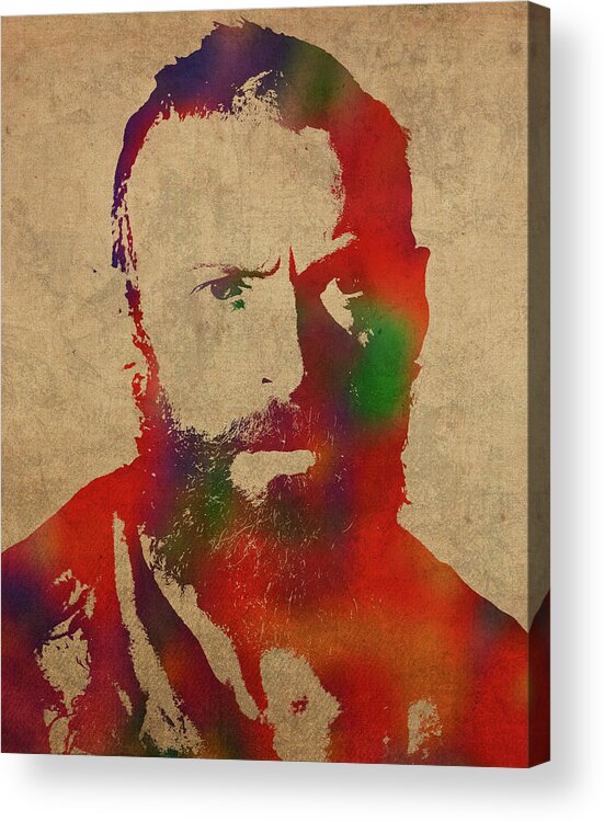 Les Miserables Acrylic Print featuring the mixed media Les Miserables Watercolor Portrait Series 004 by Design Turnpike