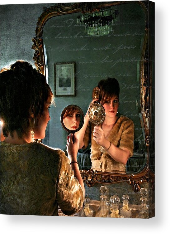 Beautiful Woman Acrylic Print featuring the photograph Les Reflexions De Femme by Jean Hildebrant