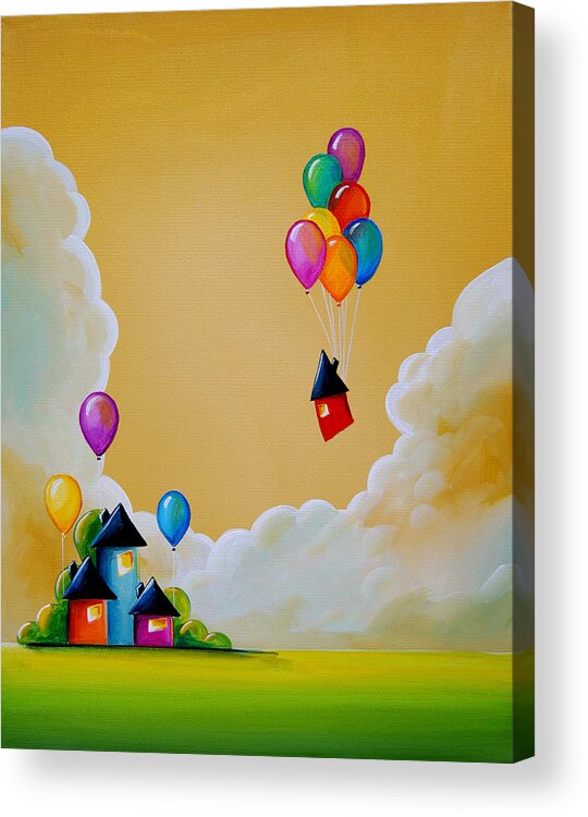 Balloons Acrylic Print featuring the painting Life Of The Party by Cindy Thornton