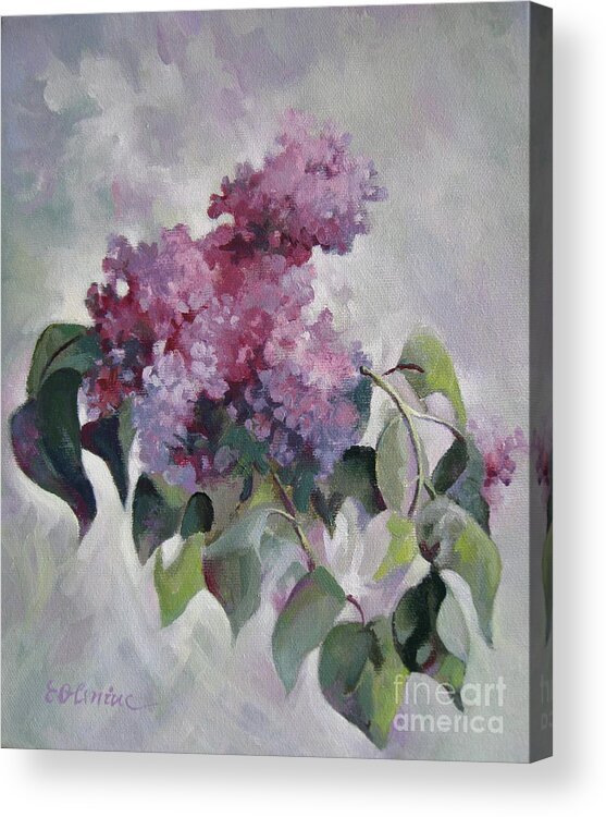 Lilac Acrylic Print featuring the painting Lilac by Elena Oleniuc