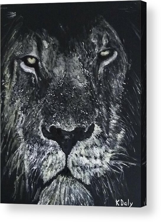 Lion Acrylic Print featuring the painting Lion by Kevin Daly