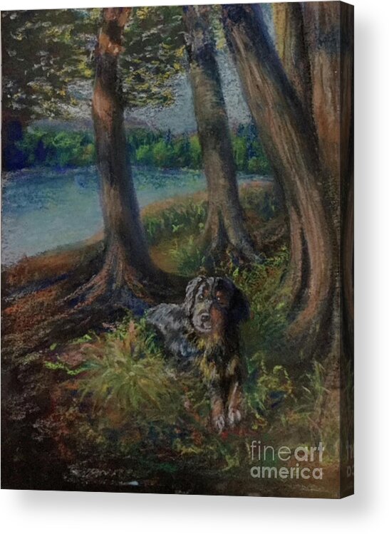 Trees Acrylic Print featuring the painting LIstening to the Tales of the Trees by Susan Sarabasha