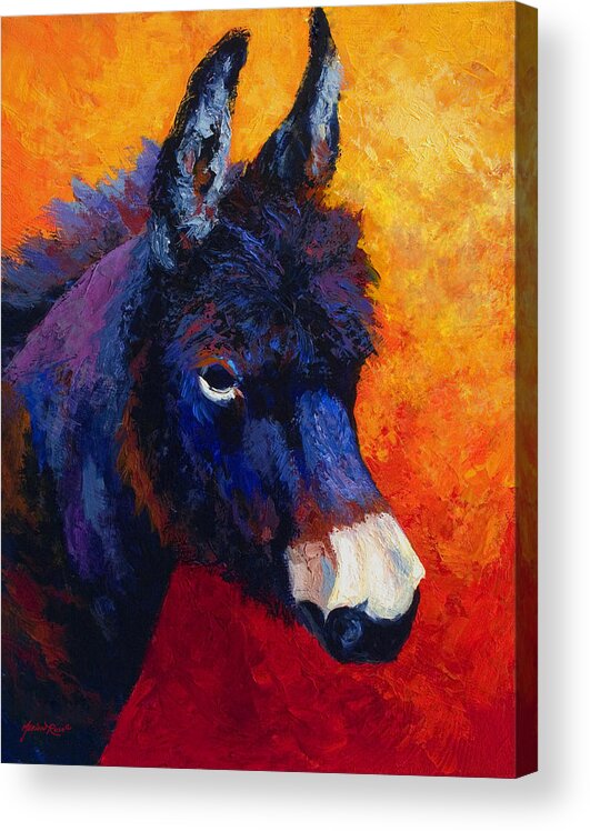 Burro Acrylic Print featuring the painting Little Jack - Burro by Marion Rose