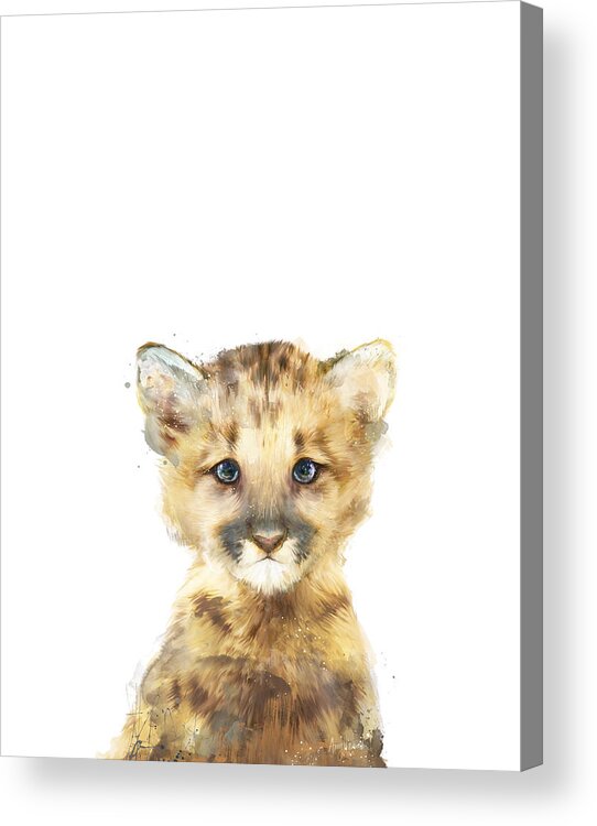 Mountain Lion Acrylic Print featuring the painting Little Mountain Lion by Amy Hamilton