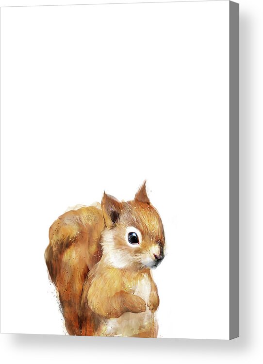 Squirrel Acrylic Print featuring the painting Little Squirrel by Amy Hamilton