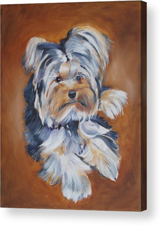 Pets Acrylic Print featuring the painting Little Zoey by Kathie Camara