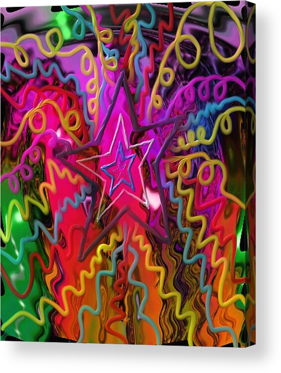 Stars Acrylic Print featuring the painting Lone Star by Kevin Caudill