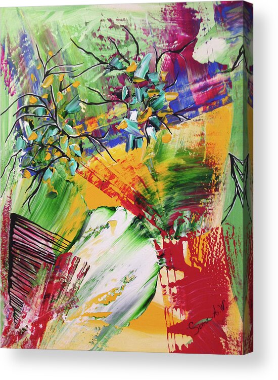 Abstract Acrylic Print featuring the painting Looking Beyound The present by Sima Amid Wewetzer