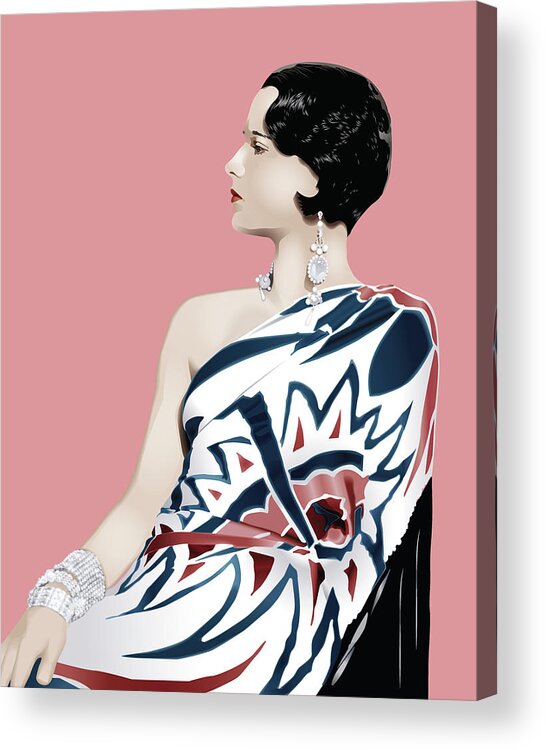 Louise Brooks Acrylic Print featuring the digital art Louise Brooks in Hollywood by Louise Brooks