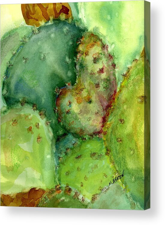 Landscape Acrylic Print featuring the painting Love Cactus by Marilyn Barton