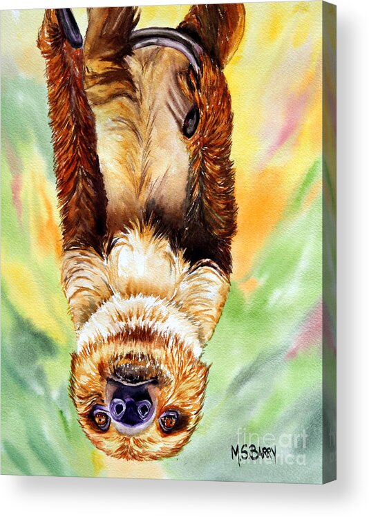 Sloth Acrylic Print featuring the painting Luke by Maria Barry