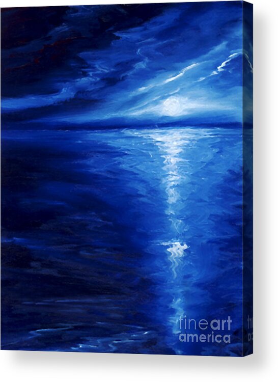 Blue Moon Acrylic Print featuring the painting Magical Moonlight by James Hill