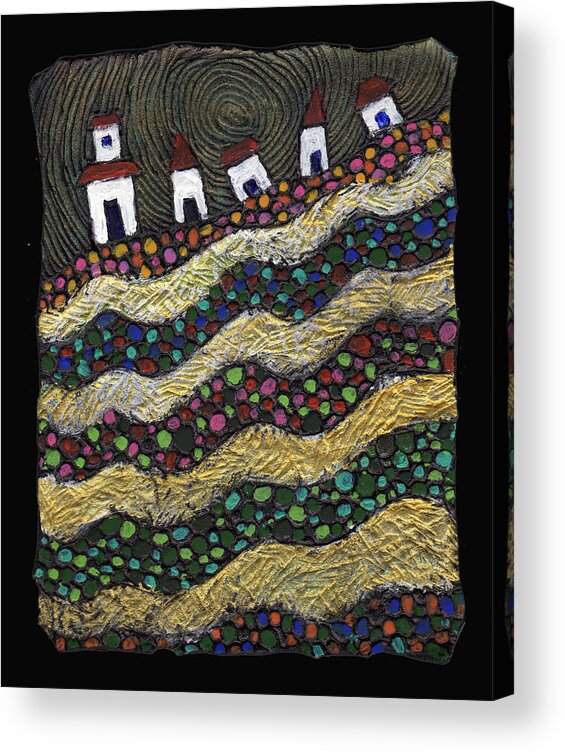 Folk Art Acrylic Print featuring the painting Many Paths Lead to the Top by Wayne Potrafka